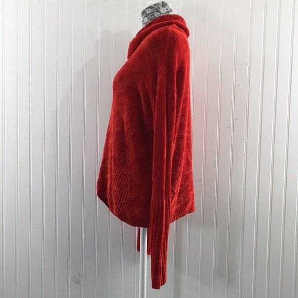 525 America Cardinal Red Knit Cowl Neck Sweater - Picture 4 of 11
